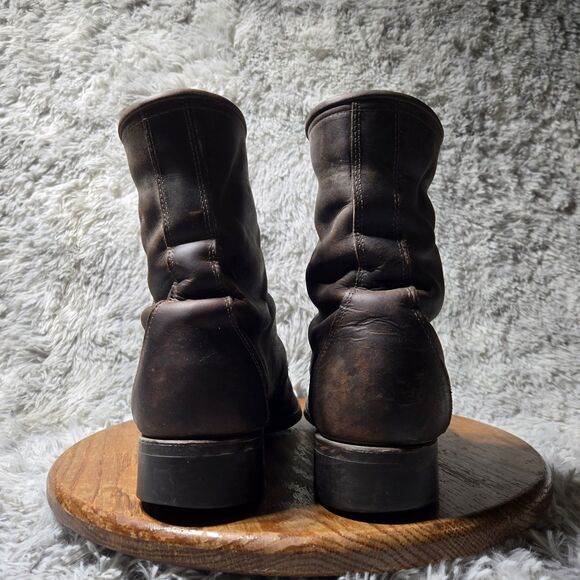 Vintage Laredo Kiltie Leather Womens Size 12EE Brown Lace Up Made In USA Boots - Picture 3 of 9